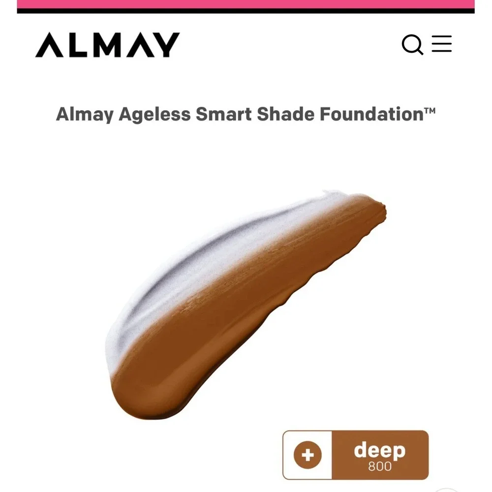 Almay‎ Ageless Smart Shade Foundation 800 Deep, Hypoallergenic-2 Pack Anti-Aging